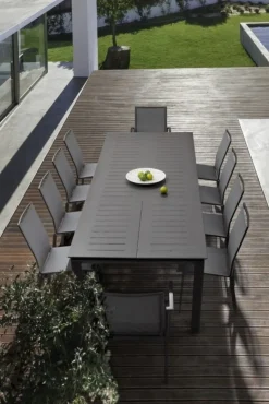 Clearance Bizzotto TAVOLO IN ALLUMINIO 200/300X110 ANTRACITE CX23 - KONNOR