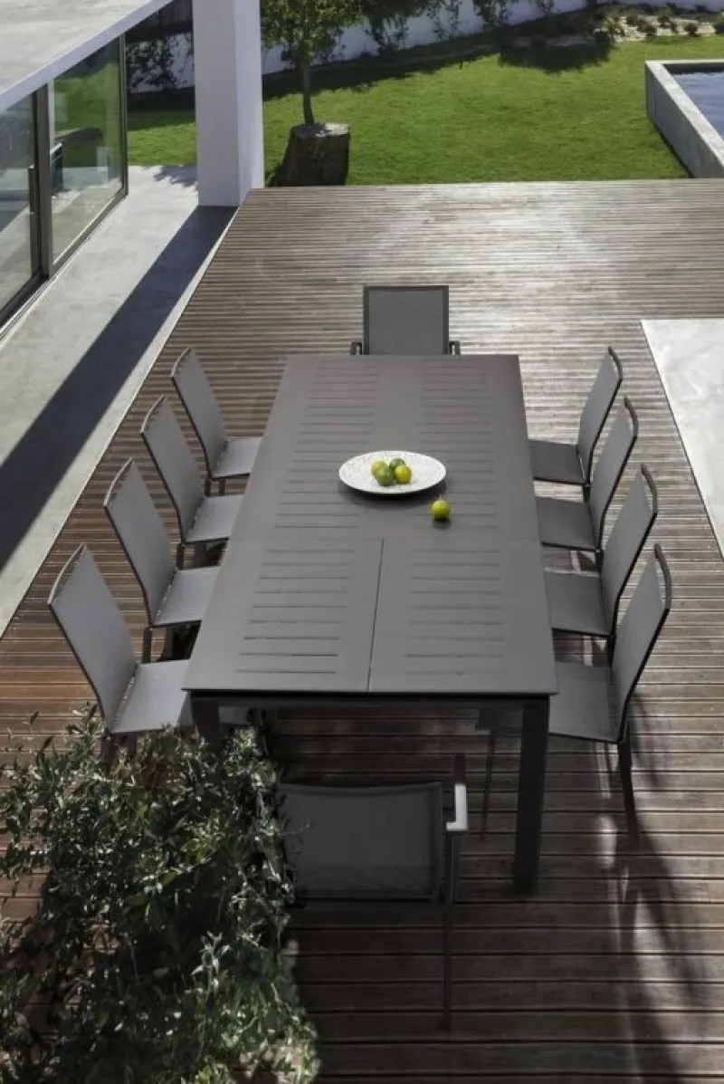 Clearance Bizzotto TAVOLO IN ALLUMINIO 200/300X110 ANTRACITE CX23 - KONNOR