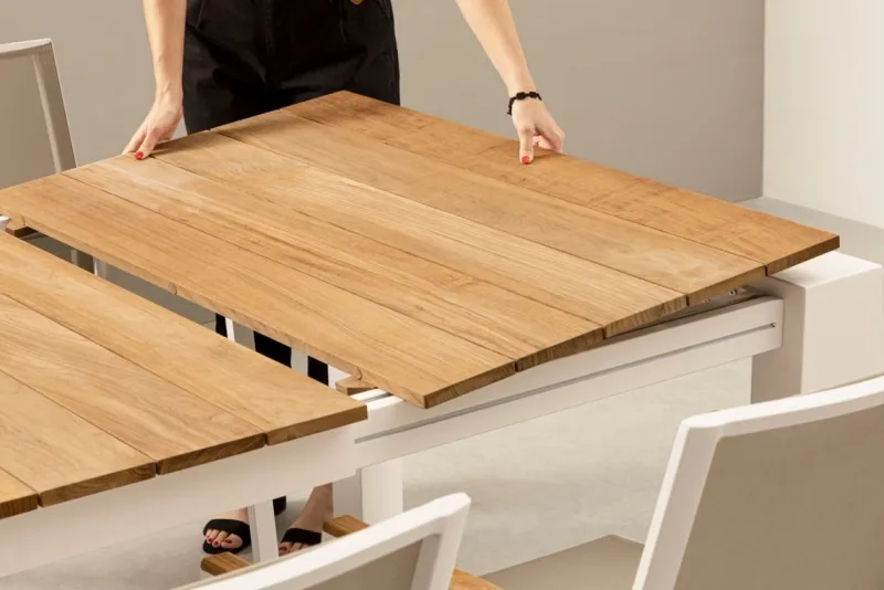 Sale Bizzotto TAVOLO IN ALLUMINIO 228-294X100 BIANCO GK50 - CAMERON