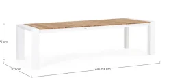 Sale Bizzotto TAVOLO IN ALLUMINIO 228-294X100 BIANCO GK50 - CAMERON