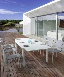 Bizzotto TAVOLO IN ALLUMINIO 135/270X90 BIANCO YK11 - PELAGIUS