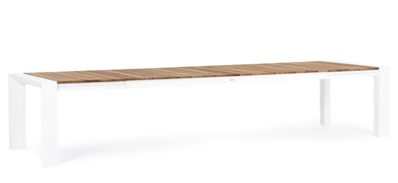 Outlet Bizzotto TAVOLO IN ALLUMINIO 253/319/384X110 BIANCO GK50 - CAMERON