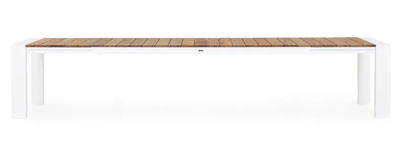 Outlet Bizzotto TAVOLO IN ALLUMINIO 253/319/384X110 BIANCO GK50 - CAMERON