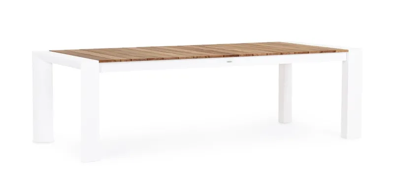 Outlet Bizzotto TAVOLO IN ALLUMINIO 253/319/384X110 BIANCO GK50 - CAMERON