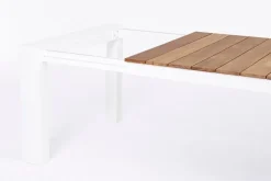 Outlet Bizzotto TAVOLO IN ALLUMINIO 253/319/384X110 BIANCO GK50 - CAMERON