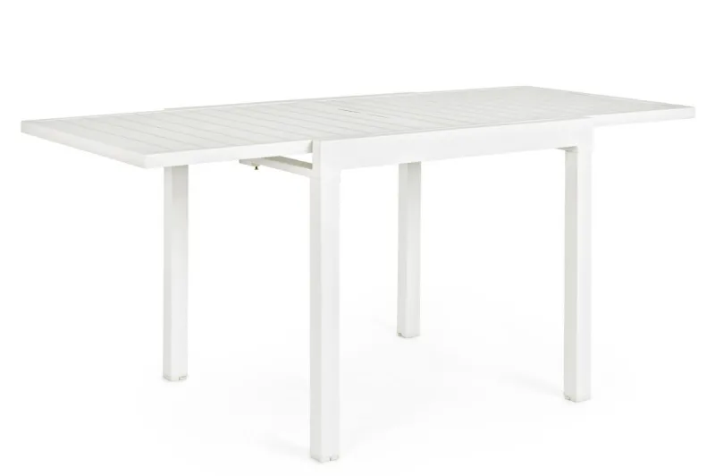 Clearance Bizzotto TAVOLO IN ALLUMINIO 83/166X80 BIANCO YK11 - PELAGIUS