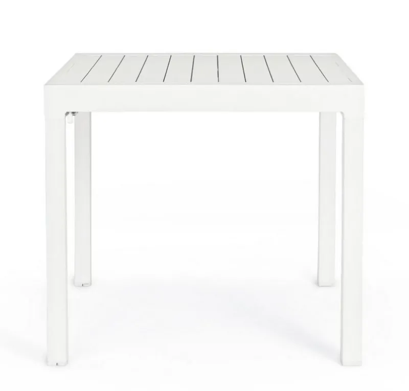 Clearance Bizzotto TAVOLO IN ALLUMINIO 83/166X80 BIANCO YK11 - PELAGIUS