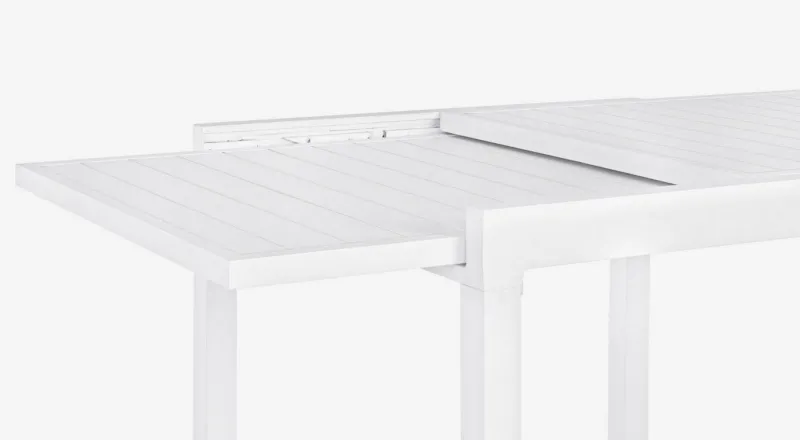 Clearance Bizzotto TAVOLO IN ALLUMINIO 83/166X80 BIANCO YK11 - PELAGIUS