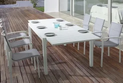 Clearance Bizzotto TAVOLO IN ALLUMINIO 83/166X80 BIANCO YK11 - PELAGIUS