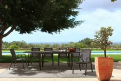 Clearance Bizzotto TAVOLO IN ALLUMINIO 135-270X90 COFFEE YK14 - PELAGIUS