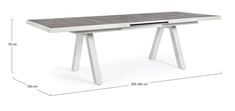 Clearance Bizzotto TAVOLO IN ALLUMINIO 205/265X103 LUNAR - KRION