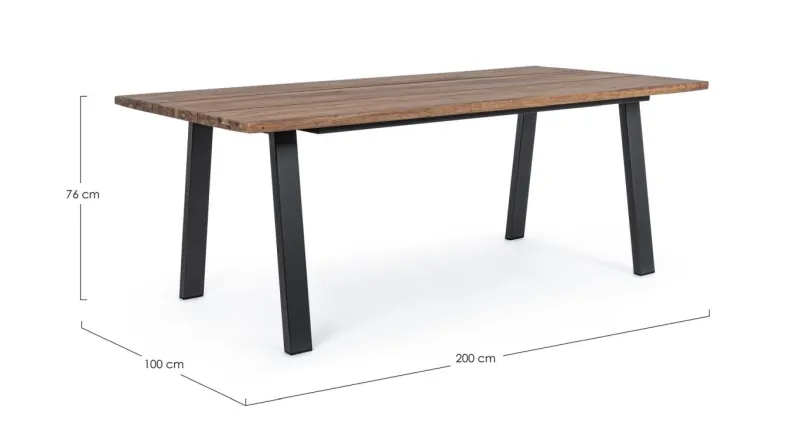 Discount Bizzotto TAVOLO IN LEGNO ANTRACITE 200X100 - OSLO FSC