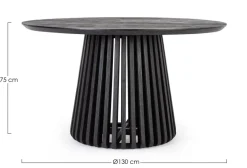 Outlet Bizzotto TAVOLO IN LEGNO NERO D130 - ODION