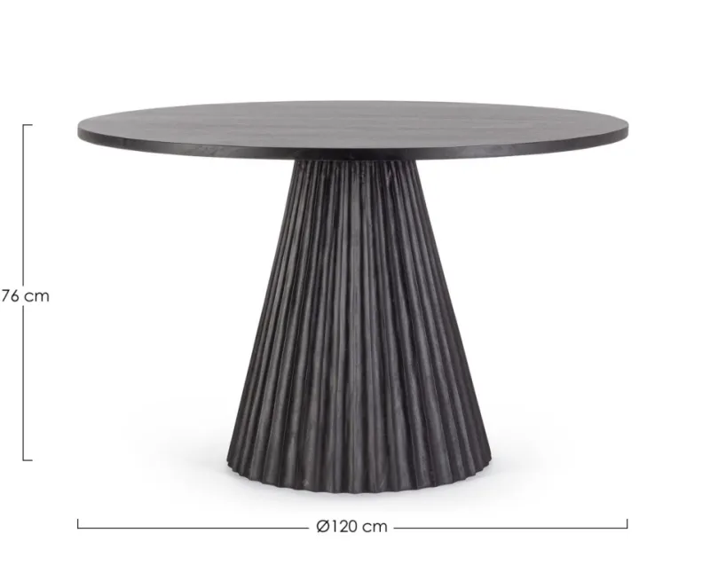 Hot Bizzotto TAVOLO IN LEGNO NERO D120 - ORISSA