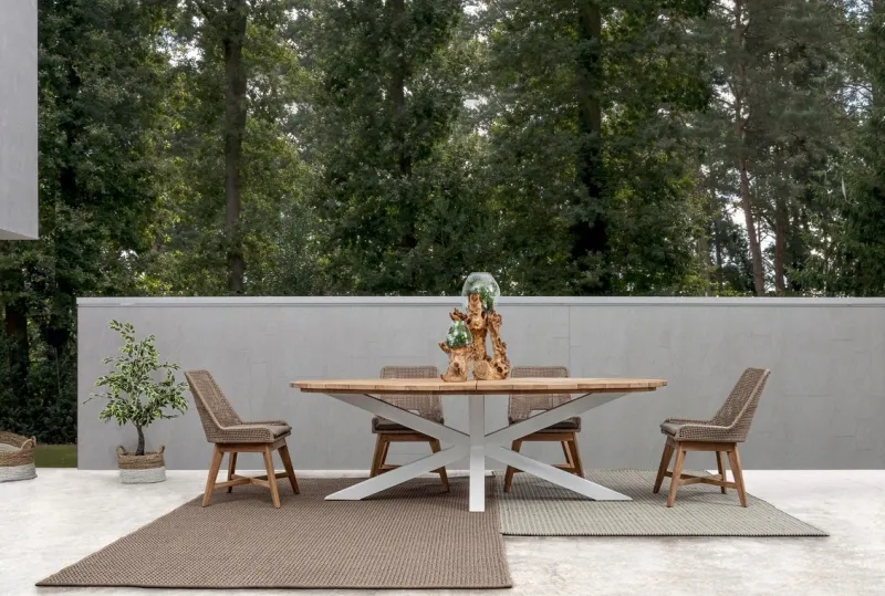 New Bizzotto TAVOLO IN TEAK BIANCO RT01 - PALMDALE