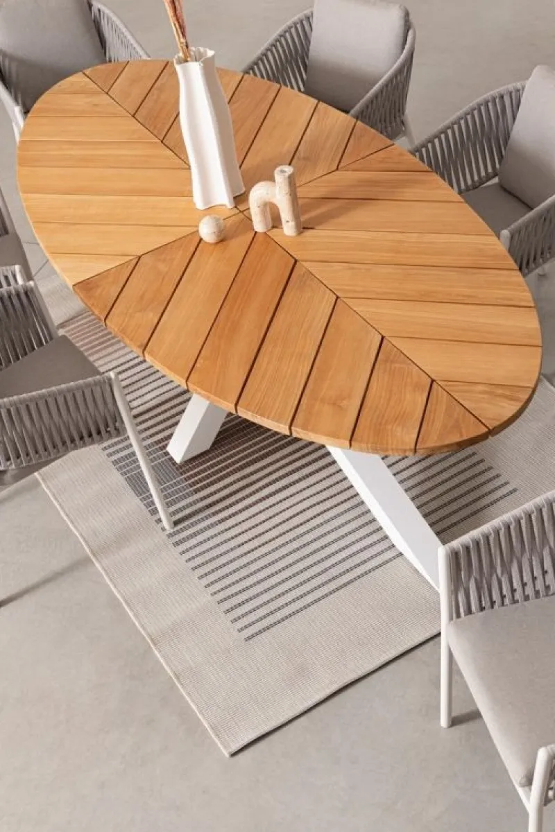 New Bizzotto TAVOLO IN TEAK BIANCO RT01 - PALMDALE