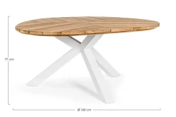 New Bizzotto TAVOLO IN TEAK BIANCO RT01 - PALMDALE