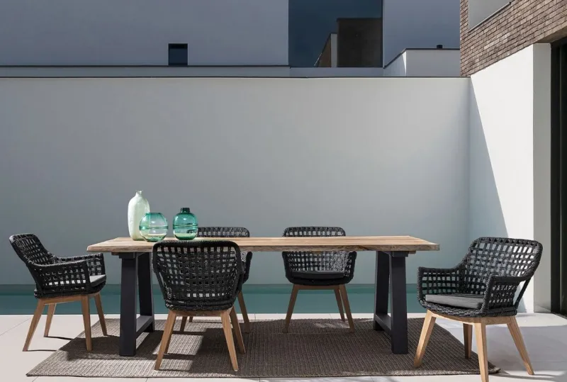 Hot Bizzotto TAVOLO IN TEAK RICICLATO ANTARCITE AM03 - ROLLAND