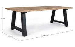 Hot Bizzotto TAVOLO IN TEAK RICICLATO ANTARCITE AM03 - ROLLAND