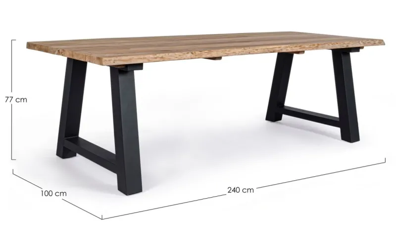 Hot Bizzotto TAVOLO IN TEAK RICICLATO ANTARCITE AM03 - ROLLAND