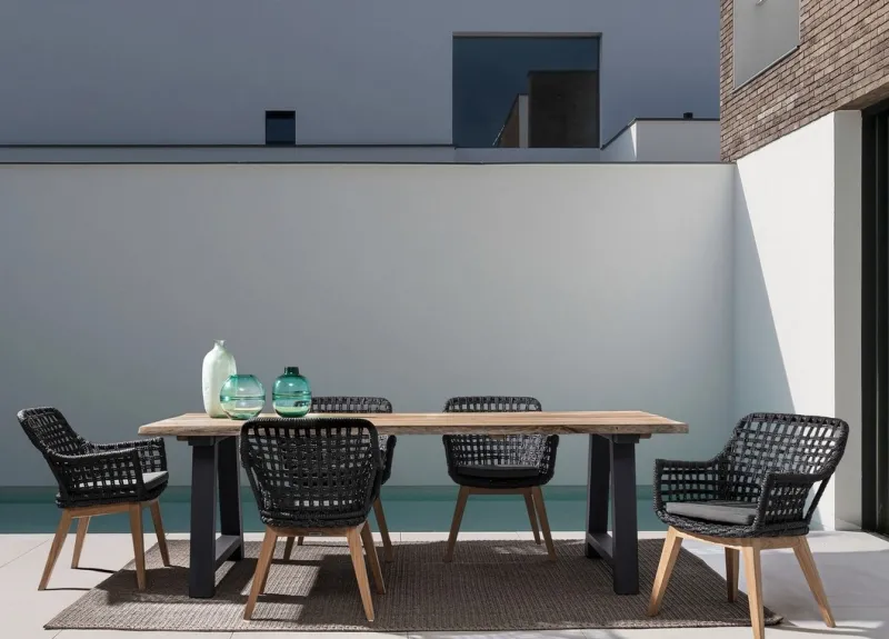 Hot Bizzotto TAVOLO IN TEAK RICICLATO ANTARCITE AM03 - ROLLAND