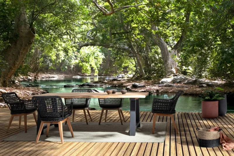 Hot Bizzotto TAVOLO IN TEAK RICICLATO ANTARCITE AM03 - ROLLAND