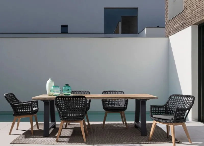 Hot Bizzotto TAVOLO IN TEAK RICICLATO ANTARCITE AM03 - ROLLAND