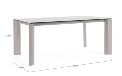 Clearance Bizzotto TAVOLO OTAVIO 180X95 MOON WG24