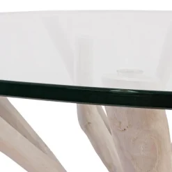 New Bizzotto TAVOLO ROTONDO CON RIPIANO IN VETRO - SAHEL