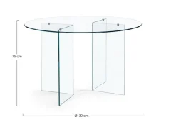Clearance Bizzotto TAVOLO ROTONDO IN VETRO - IRIDE