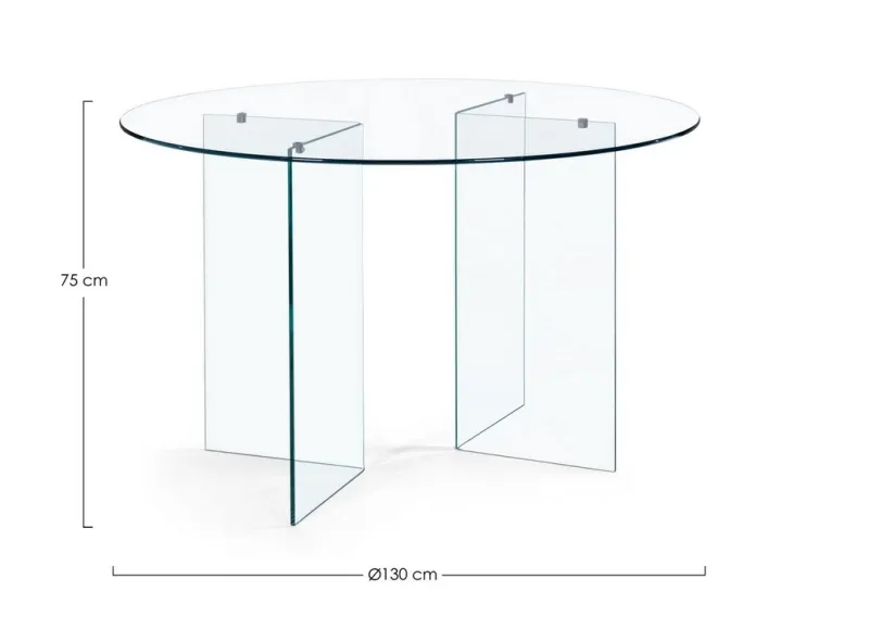 Clearance Bizzotto TAVOLO ROTONDO IN VETRO - IRIDE