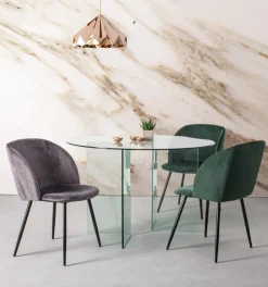 Clearance Bizzotto TAVOLO ROTONDO IN VETRO - IRIDE