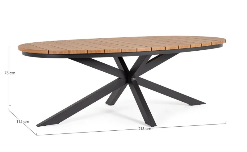 Hot Bizzotto TAVOLO ZELMAR 218X115 ANTRACITE YK13