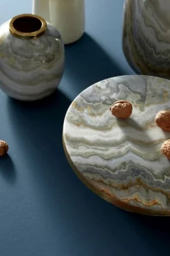 Discount Bizzotto VASO MARSHA TO BIANCO GRIGIO ORO H17