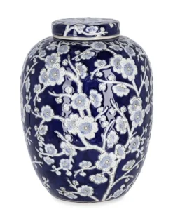 Outlet Bizzotto VASO MENG C-TAPPO BOMB BLU BIANCO H32