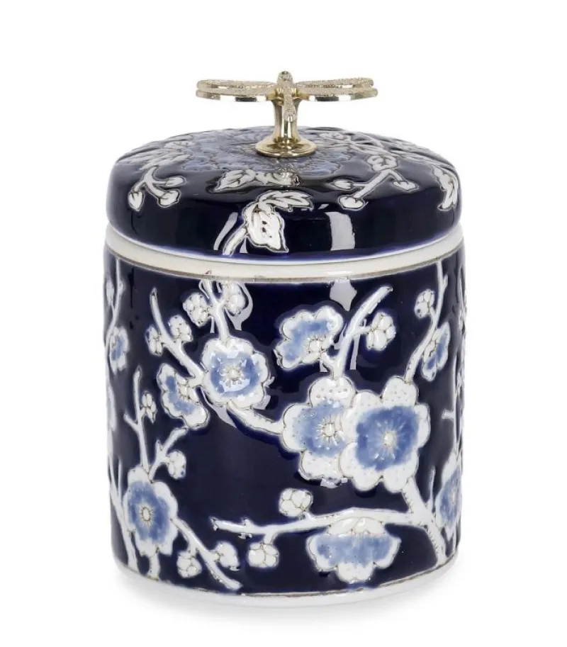 Discount Bizzotto VASO MENG C-TAPPO CIL BLU BIANCO H16