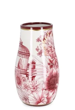 Sale Bizzotto VASO ZHEN BOMB ROSSO BIANCO ORO H26