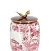 Outlet Bizzotto VASO ZHEN C-TAPPO ROSSO BIANCO ORO H23