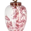 Outlet Bizzotto VASO ZHEN C-TAPPO ROSSO BIANCO ORO H32