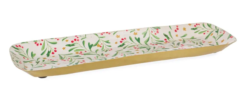 Discount Bizzotto VASSOIO DECOR SYLVAN RETT AGRIFOGL 41X13